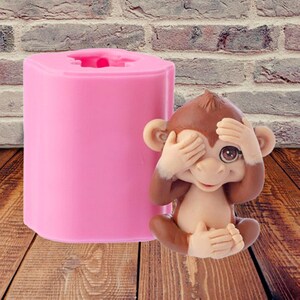 Silicone mold Monkey, Animals Mold, resin molds, soap making supplies, silicone candle molds, molds for chocolate, molds for soap,