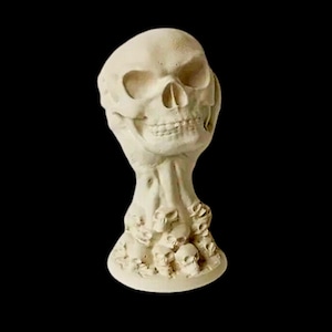 Stampo in silicone 3D a forma di teschio: candela, sapone, caramelle, argilla, gesso, cemento (12 x 6 cm)