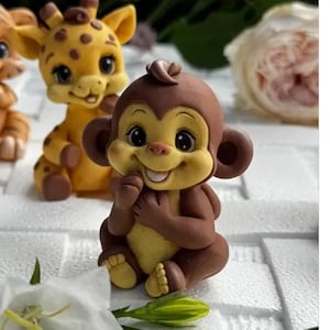 Silicone mold Monkey mini, Animals Mold, resin molds, soap making supplies, silicone candle molds, molds for chocolate, molds for soap,
