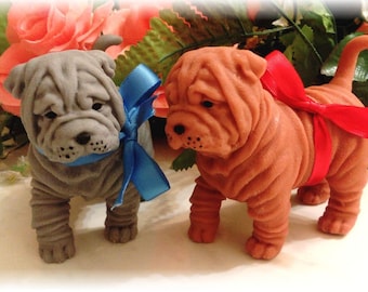 Shar Pei Silicone Mold: Dog Soap, Candle, Clay Mold