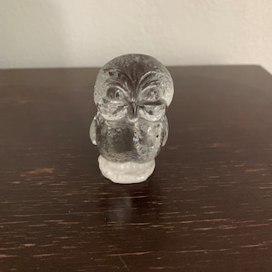 Vintage Goebel Glass Owl Figure 1980 