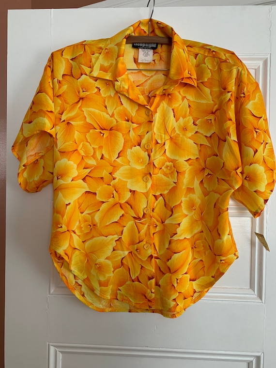 Vintage Women's Hawaiian Shirt Yellow - Large - St