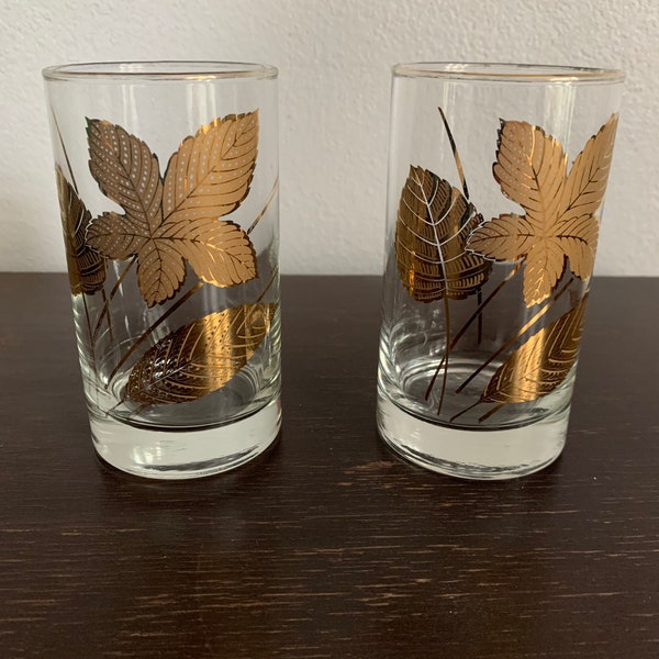 Gold Leaf Glasses Etsy
