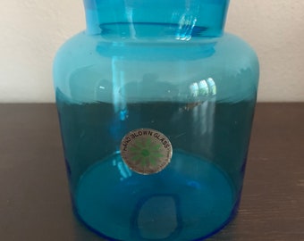 Vintage Hand Blown Counterpoint San Francisco Blue Vase