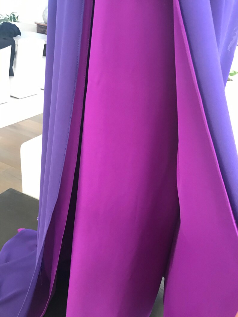 Made in the USA Purple flower 3D Embroidery 2 Layers Vietnamese Custom Traditional Ao Dai