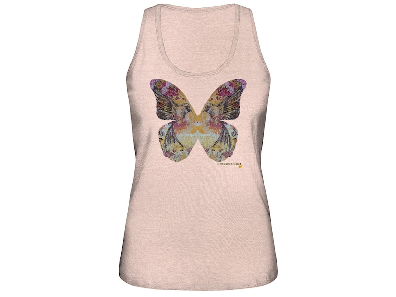 Cross Painting Ladies Organic Tank Top Butterfly Transfer Print
