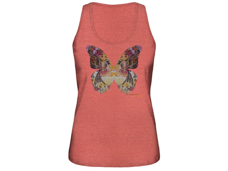 Cross Painting Ladies Organic Tank Top Butterfly Transfer Print