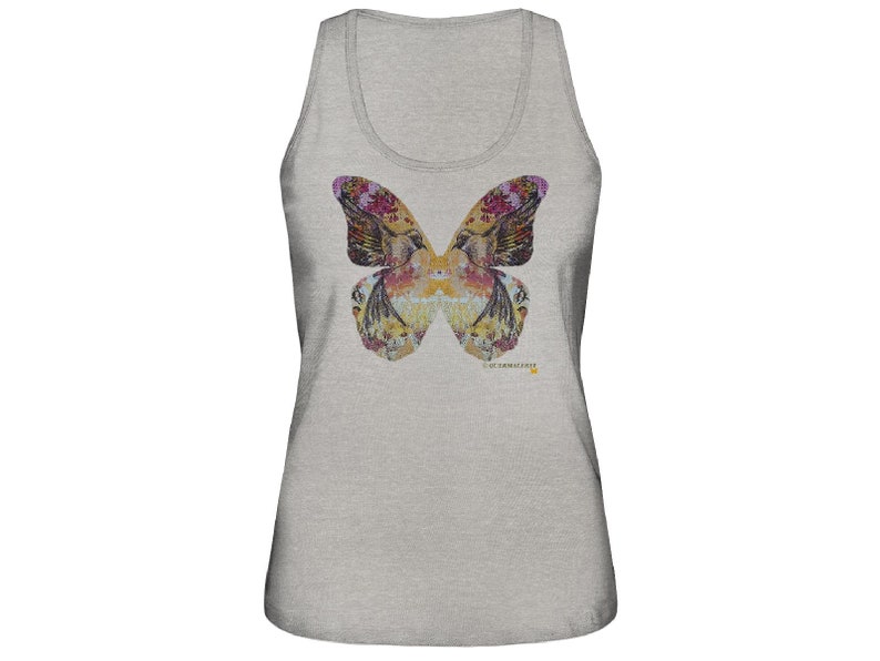 Cross Painting Ladies Organic Tank Top Butterfly Transfer Print