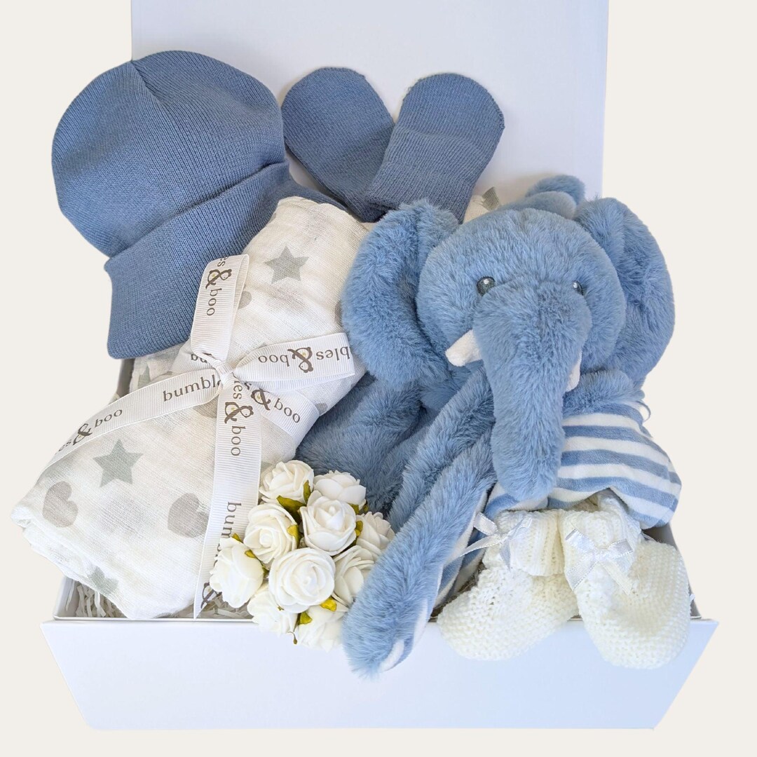 Snuggle up - Dusky Blue Baby Boy Hamper - Etsy Canada