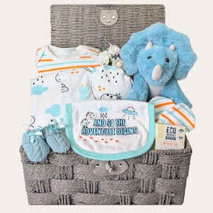 Cesta de presentes para bebês meninos - A aventura começa