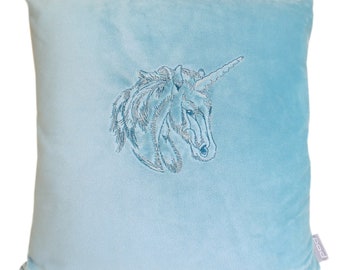 Unicorn Cuddle Pillow Turquoise Aqua