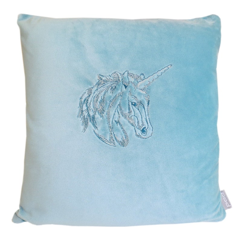 Einhorn Kuschelkissen türkis aqua Bild 1