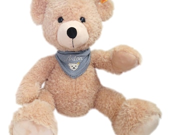 Riesen Teddy Fynn mit Wunschname auf Halstuch