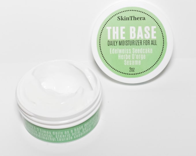 THE BASE Moisturizer by SkinThera® · Daily Moisturizer, Non Comedogenic, Anti-Aging, Smooth, Compare to Clinque, Edelweiss Extract, Barley