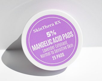 MANDELIC ACID PADS by SkinThera · Anti-Aging, Detox, Brightening, Exfoliating, Natural Skincare, Lavender, Skin Peel, Clarify.