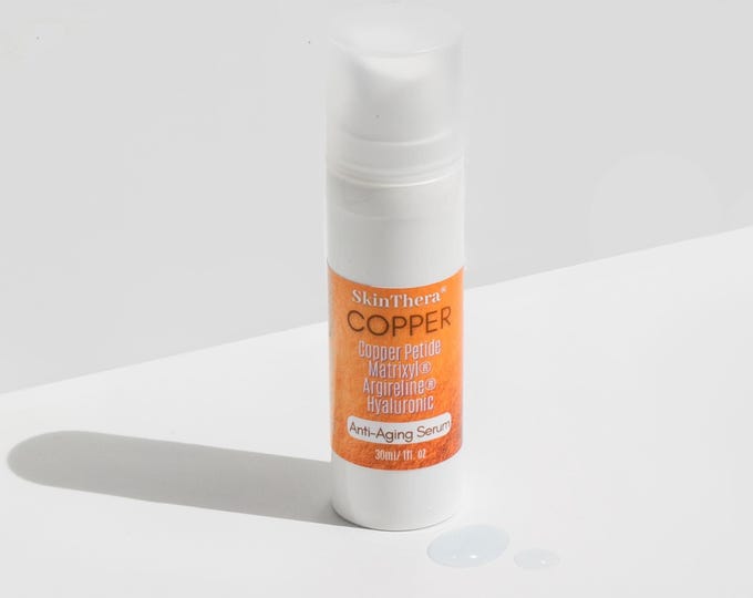 COPPER Serum By SkinThera · Anti-Aging Peptide Serum | Copper Peptide + Argireline + Matrixyl | Firming Hydrating Wrinkle Repair Face Serum