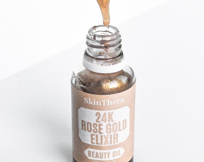 24k ROSE GOLD ELIXIR by SkinThera® · Rose Hips, Better than Farsali, 24k gold flakes,  Argan Oil, Rose Gold, Shimmer, Dewy, Rose Absolute