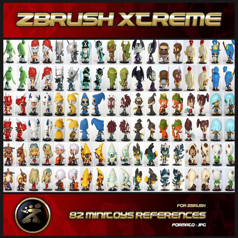 Pack 82 References Of Mini Toys For Zbrush