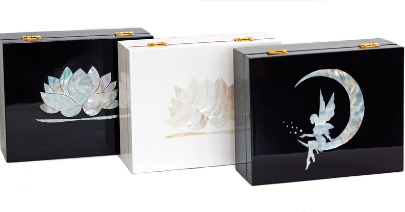 Lotus Flower Decorative Jewelry Trinket Keepsake Box