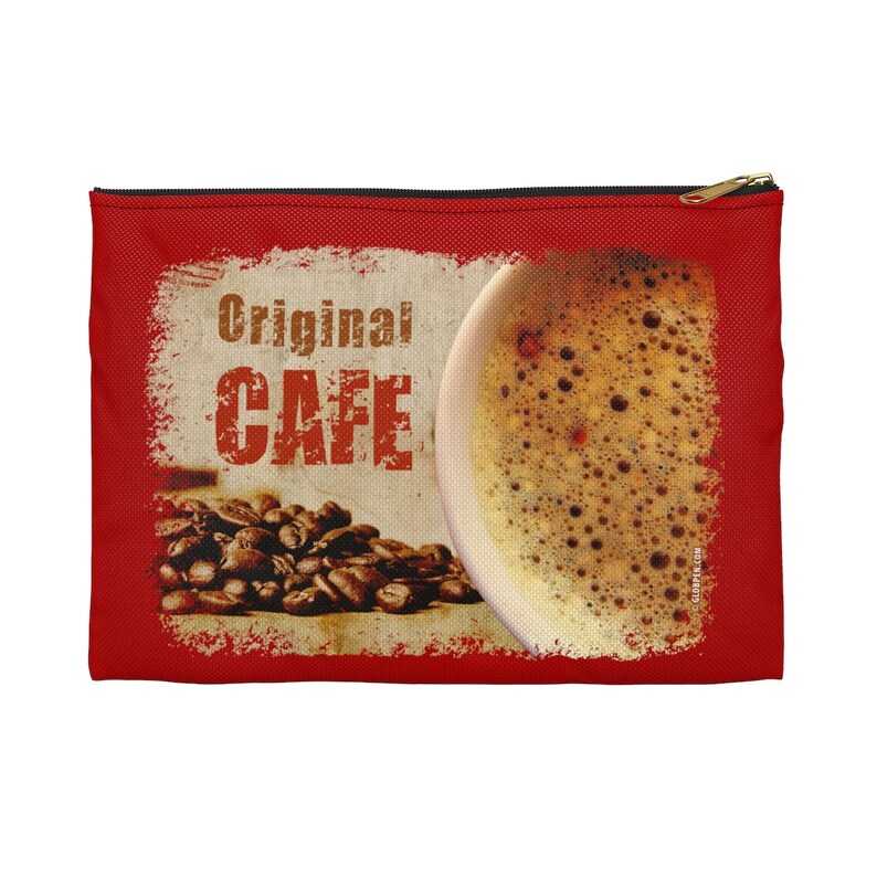 Globpen GP0640aAP Coffee Accessory Pouch Zippered Bag 2 sizes Ladies makeup trend pouch Nostalgia Cafe print traveler small toilet bag