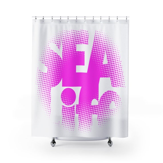 Sealife Shower Curtain Surfing Curtains Ocean Bathroom Etsy