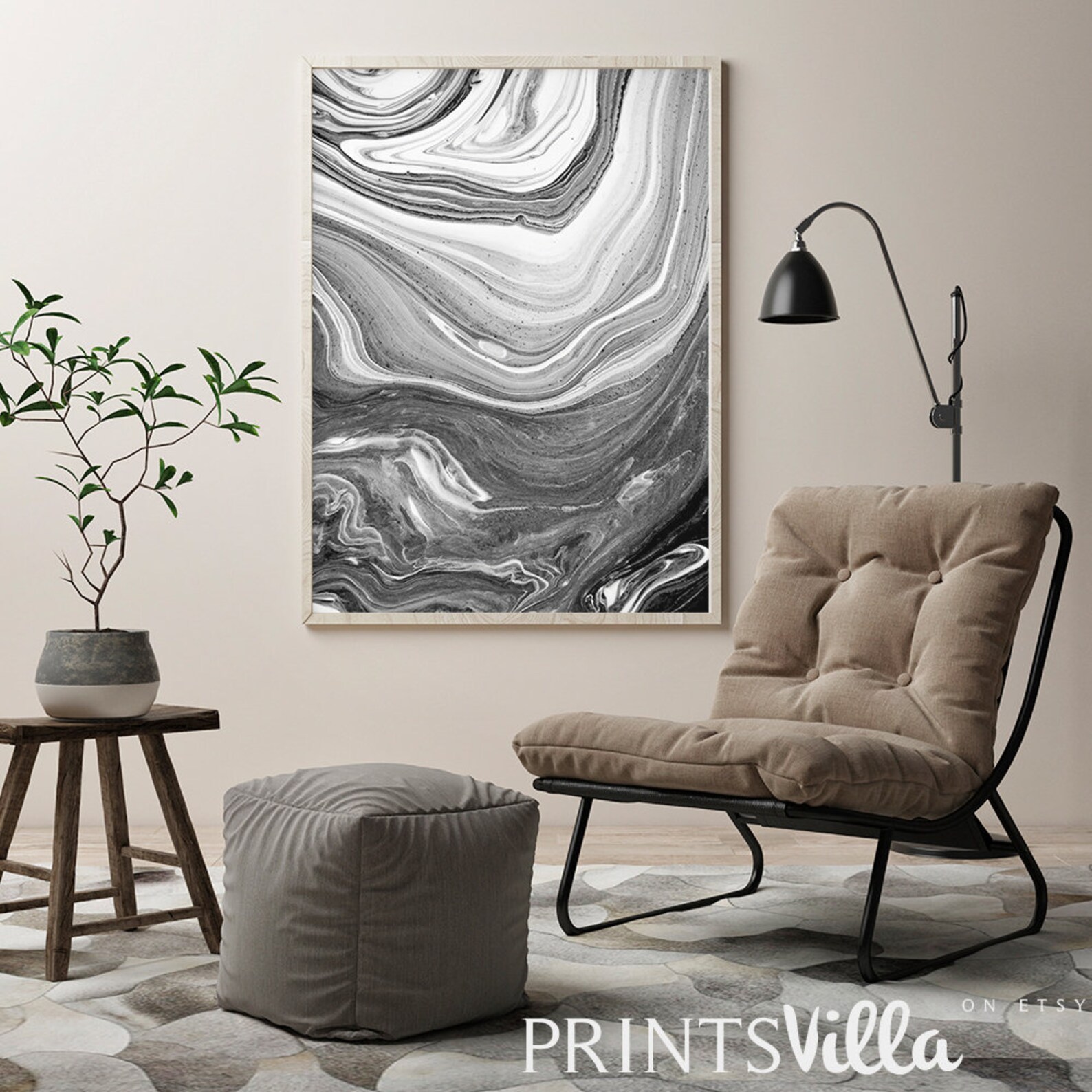 Abstract Wall Art Black And White Marble Wall Art Abstract Etsy