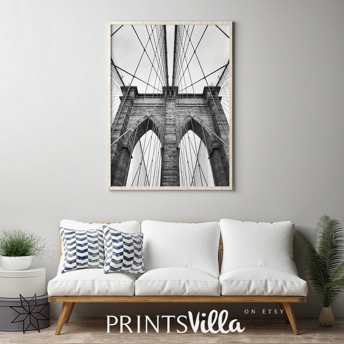 Brooklyn Bridge Wall Art New York Print Black And White | Etsy