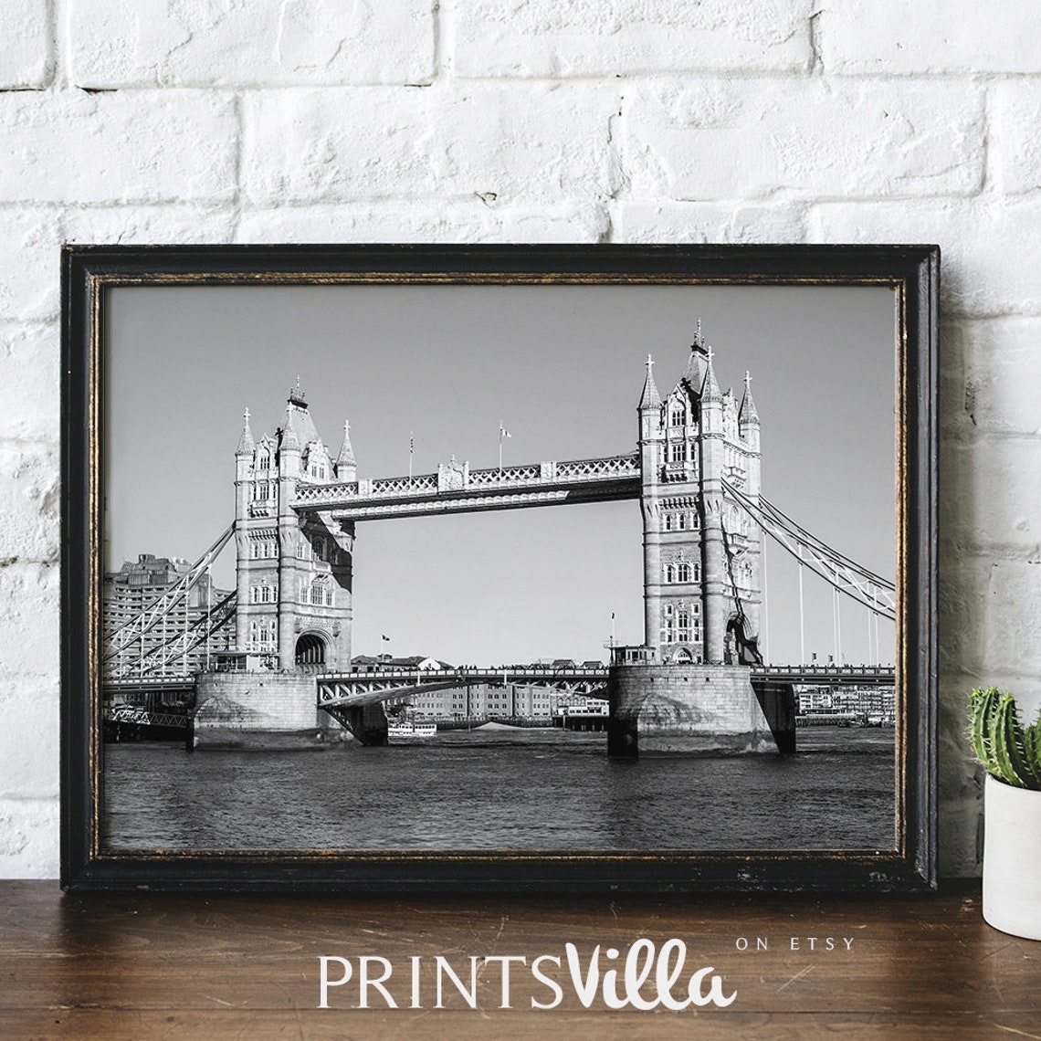 Tower Bridge Print London Wall Art Black and White England Etsy