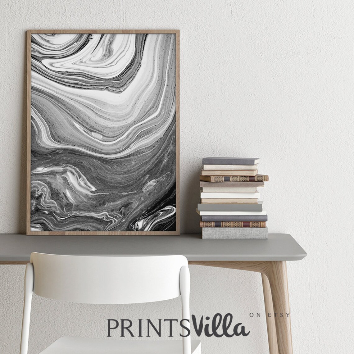 Abstract Wall Art Black And White Marble Wall Art Abstract Etsy