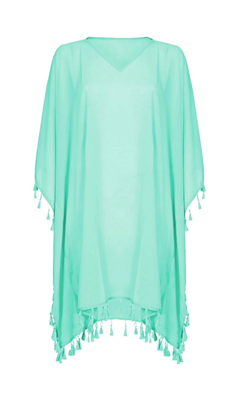 MI Impressions Womens Short Caftan One Size Blouse Tunic Top Cover-Up