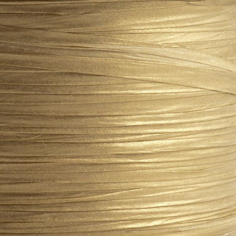 Gold Paper Raffia Ribbon Eco Friendly Wrapping Ribbon Etsy