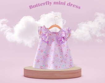 handgenähtes Butterfly mini dress | Babykleid