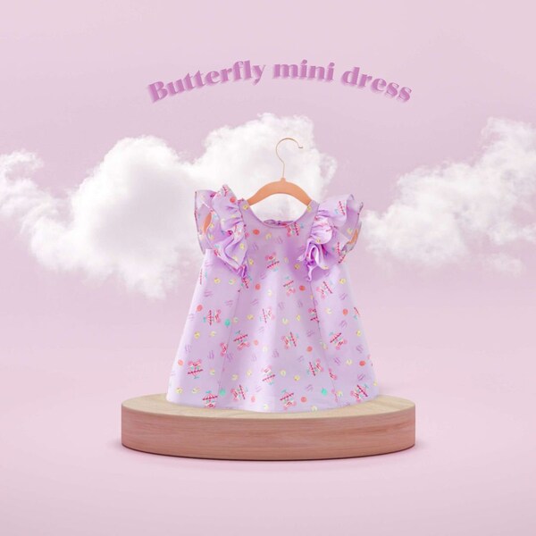 handgenähtes Butterfly mini dress | Babykleid