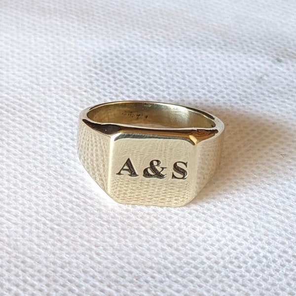 Personalized Signet ring,  Initial Sterling Silver Signet Ring, Monogram Ring, Initial Family Ring, Letter Silver Signet Ring, Gift for Men