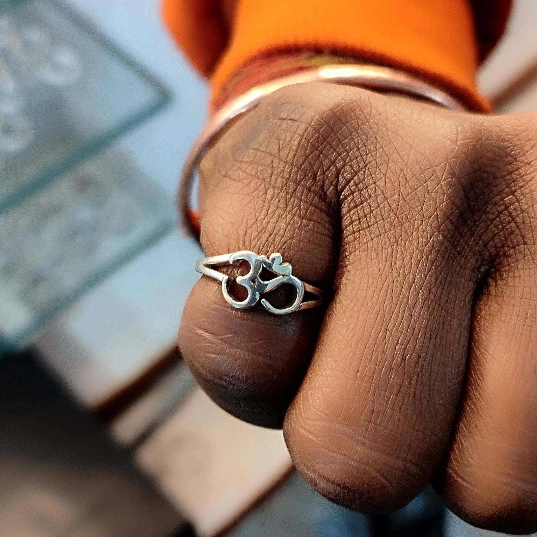 Om Sterling Silver Ring – Handmade Joy