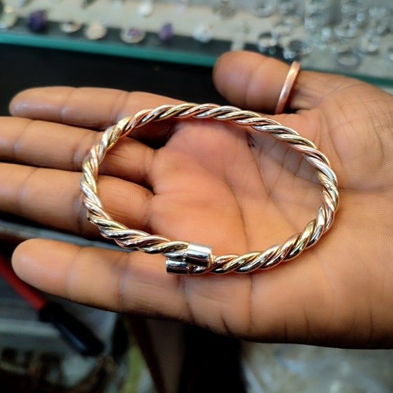 Three Metal Bracelet, Mens Bracelet Mixed Metal Jewelry Bangle Heavy  Twisted Tibetan Healing Minimilist Bangle Handmade Gift for Men - Etsy