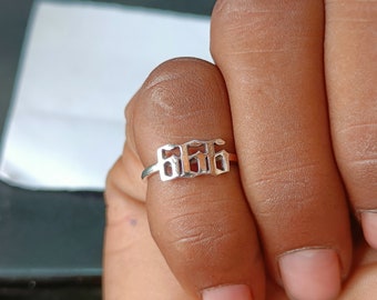 Personalized Year Ring, Angel Number Ring, Rings for Her, Gift for Girlfriend, Custom Numeral Ring, Sterling Silver Ring, Gold Number Ring