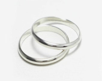 3mm Silver Band Ring - 925 Sterling Silver - Handmade - Silver Band Ring - Silver Wedding Ring - Plain Band Ring - Thin Silver Band