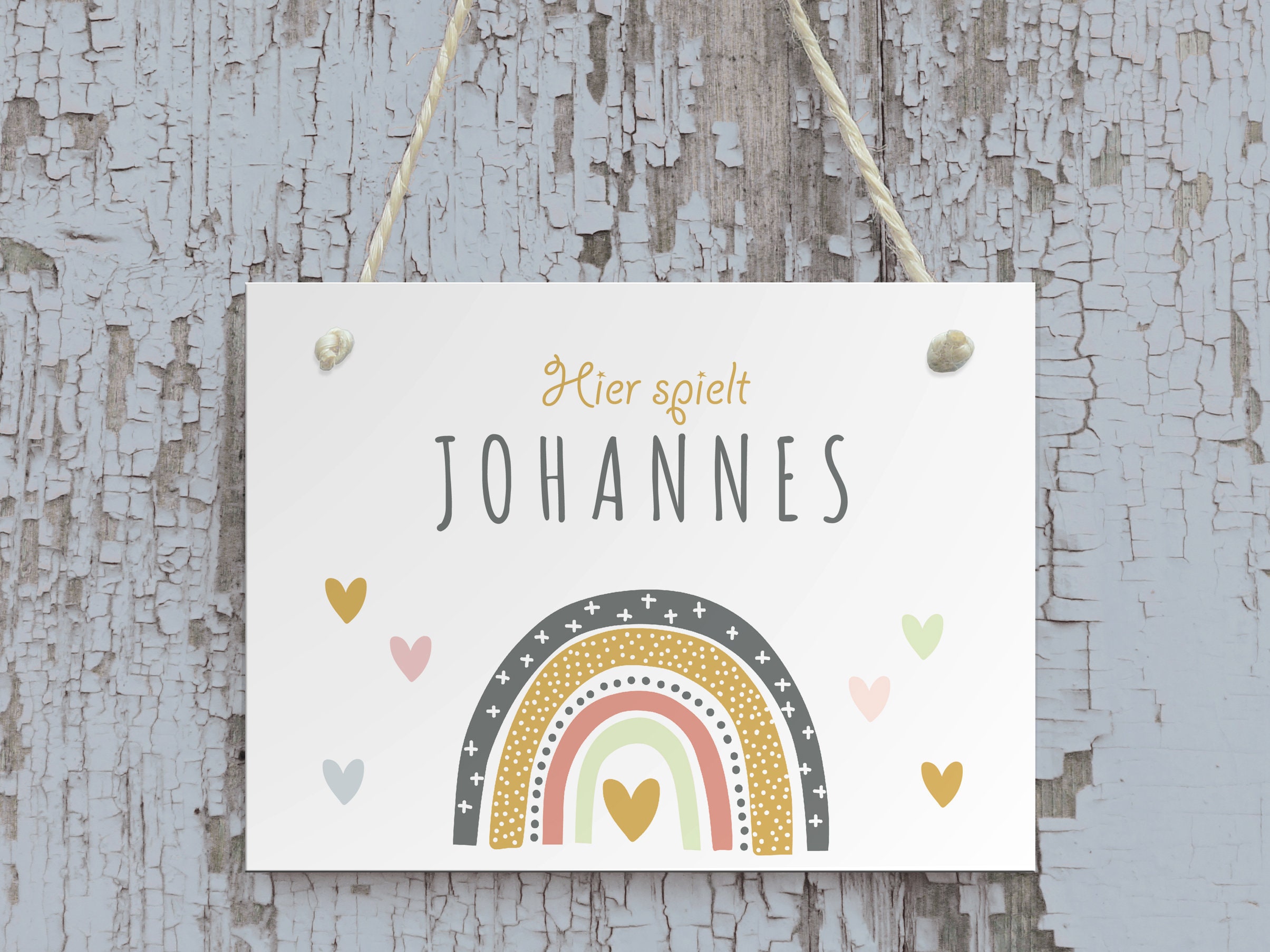 Personalisiertes Schild Kinderzimmer mit Regenbogen | Etsy