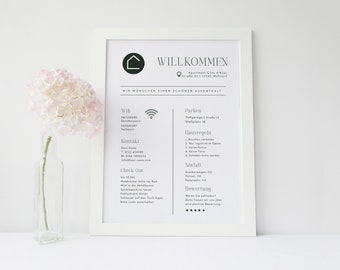 Airbnb Willkommensposter, Airbnb Hausregeln, Airbnb Welcome Poster, Willkommensschild Airbnb