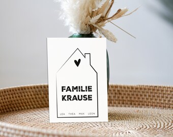 Türschild, Namensschild Haustür, personalisiertes Türschild, Klingelschild, Geschenk zum Einzug