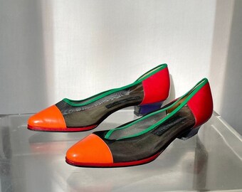 Vintage slim fit Mario Valentino multicolored pumps - Size 6 (37)