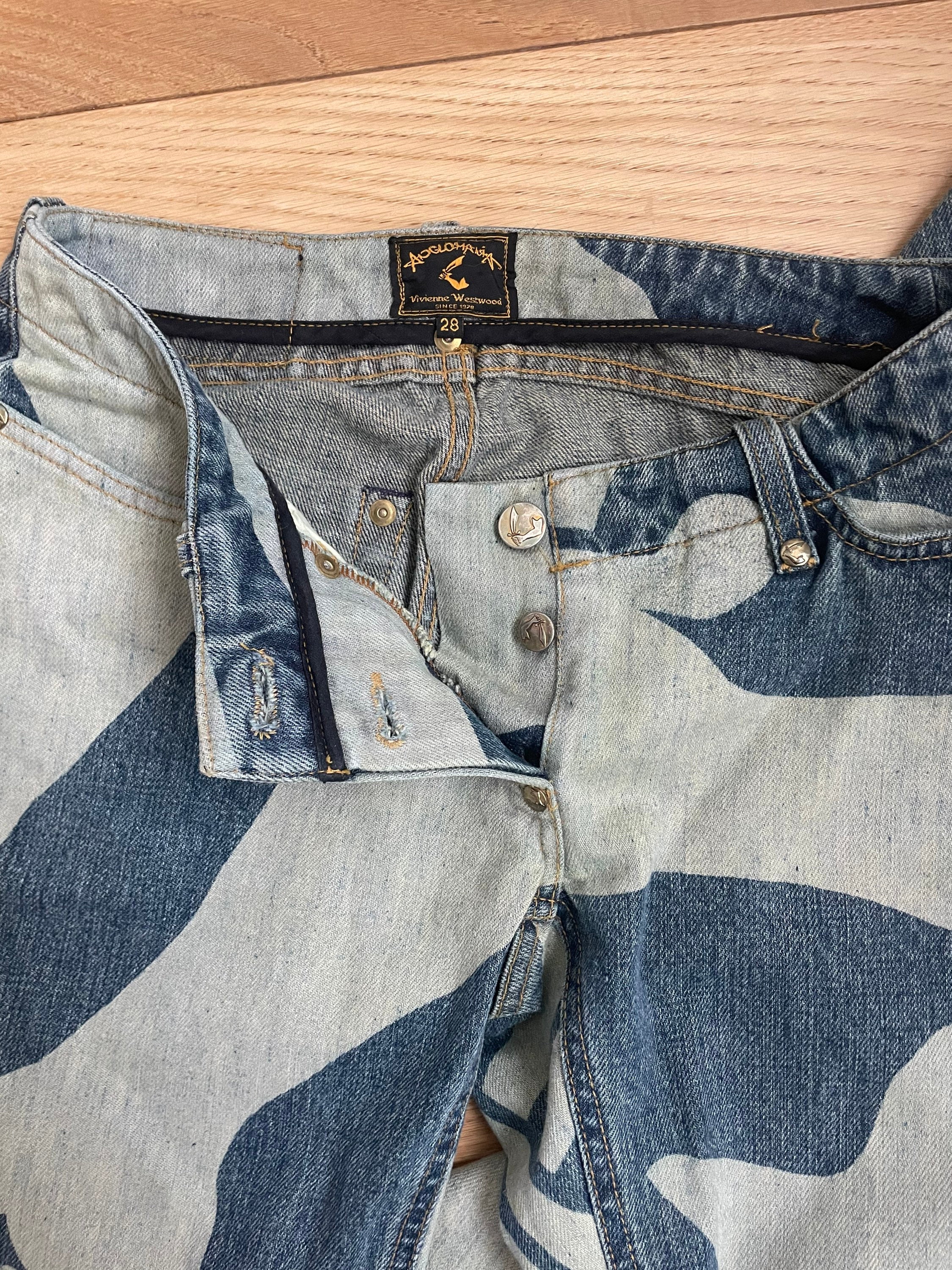 Rare 1998 F/W Vivienne Westwood Anglomania Printed Jeans Rare 1998 F/W Vivienne Westwood Anglomania Printed Jeans
