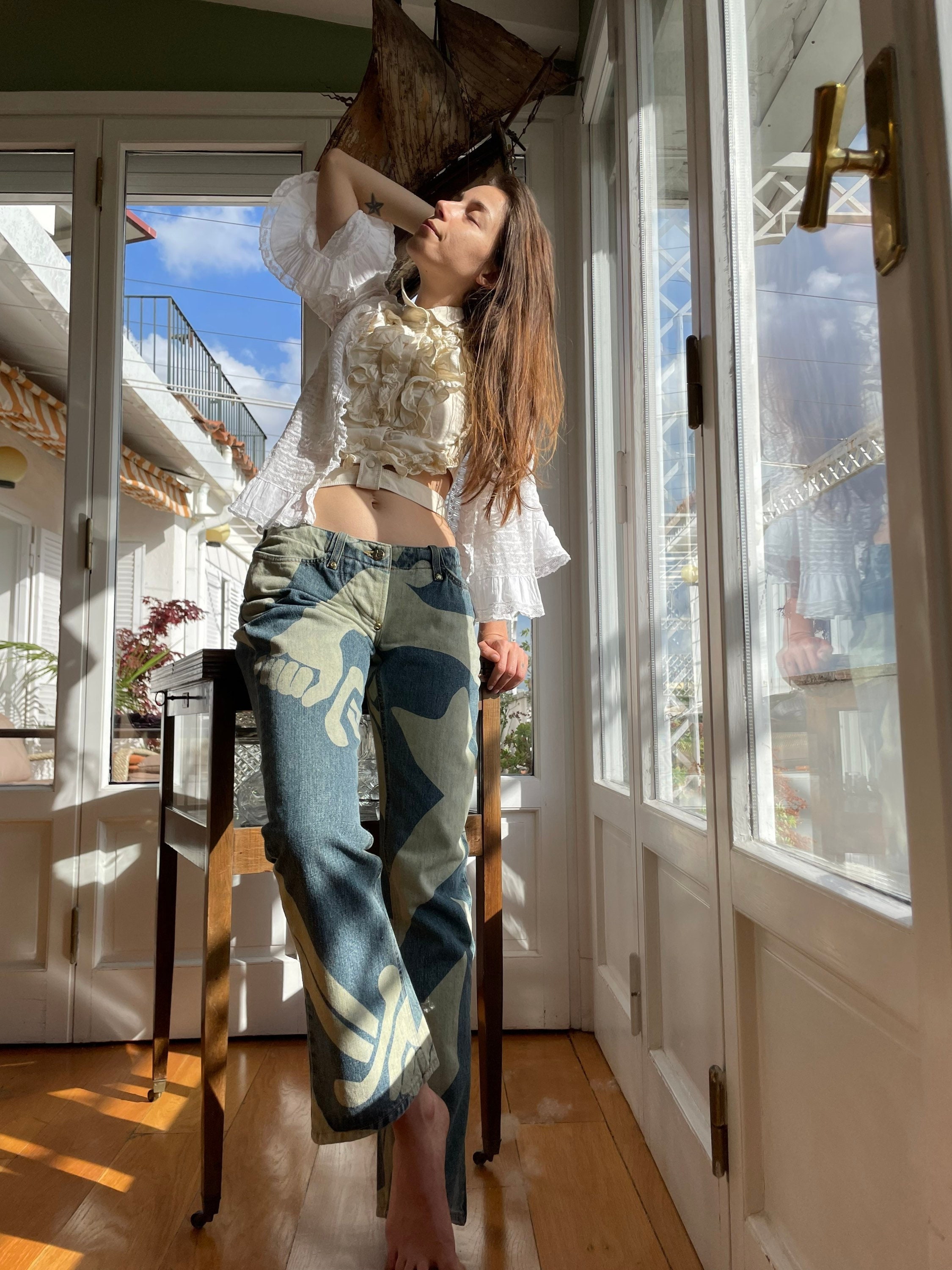 Rare 1998 F/W Vivienne Westwood Anglomania Printed Jeans Rare 1998 F/W Vivienne Westwood Anglomania Printed Jeans