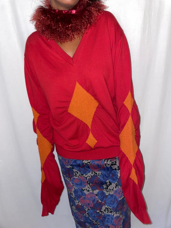 Vintage Vivienne Westwood Anglomania red jumper w… - image 3