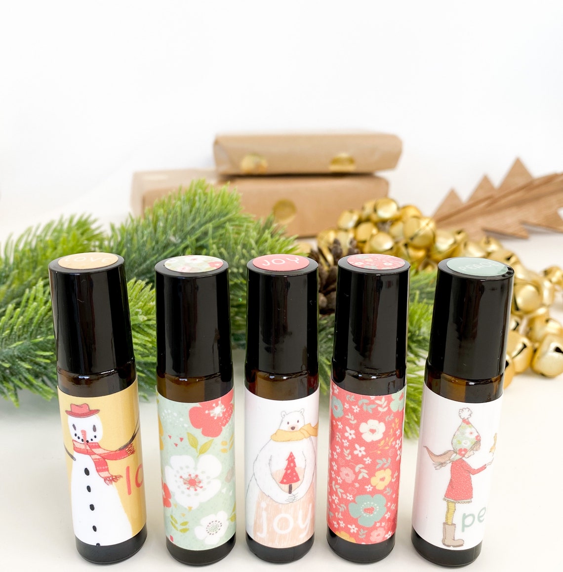 Essential oil Christmas labels // Oilproof labels // 10ml