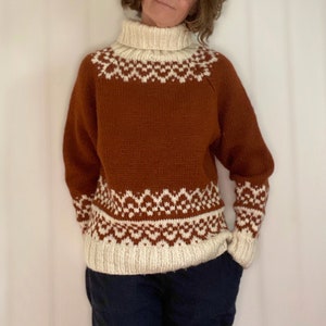 LEIRVASS sweater digital pattern for knitters - English and Norwegian