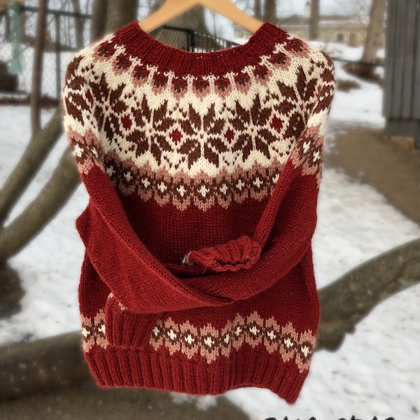 SKANDIQ sweater digital pattern for knitters - English and Norwegian