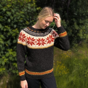 STJØRNU sweater digital pattern for knitters - English and Norwegian
