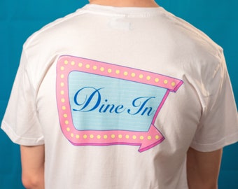 Dine In unisex t-shirt in white